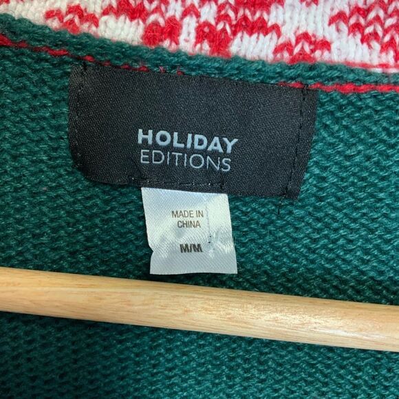 Holiday Editions Festive Red and Green Holiday Sweater Vest Size Medium NWOT - Picture 4 of 8